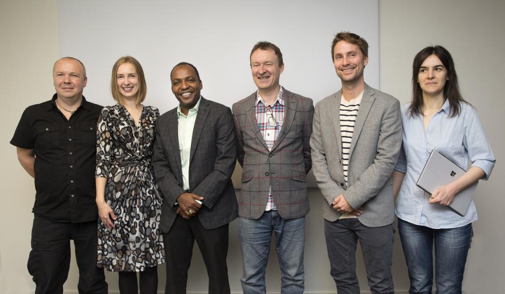 The representatives from the four projects getting funding from the Research Council together with Iselin Nybø (Photo: Sverre Christian Jarild)
