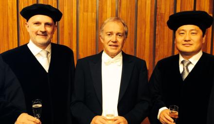 From left to right: Professor Are Magnus Bruaset, Dr. Øyvind Hjelle, Professor Xing Cai. From left to right: Professor Are Magnus Bruaset, Dr. Øyvind Hjelle, Professor Xing Cai.