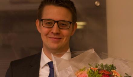 Øyvind Evju defends his thesis (Photo: Simula/Karoline Hagane) Øyvind Evju defends his thesis